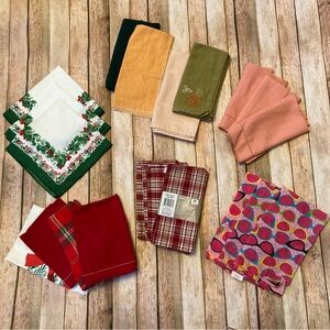 Festive Multicolor Dining Table Linens Set of 20 cotton blends mostly & used
